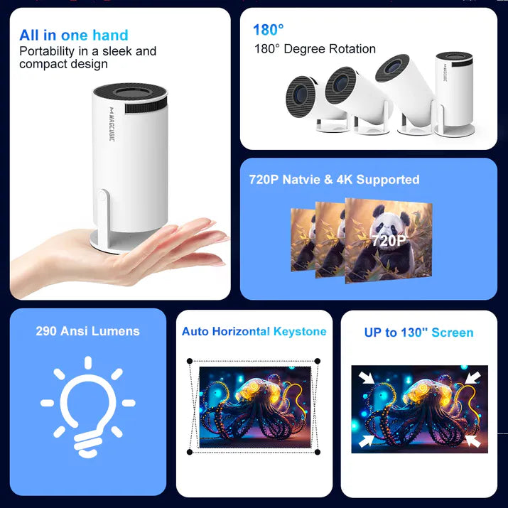 Projector  270° Adjustable LED Portable Projector for Android, IPhone